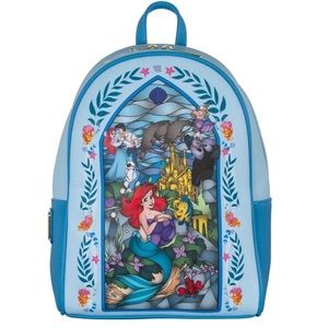 NWT Loungefly Little Mermaid Stained Glass Mini Backpack